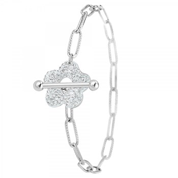 SC Crystal flower bracelet with sparkling crystals