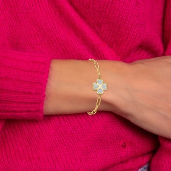Bracelet trèfle par SC Bohème orné de Cristaux scintillants