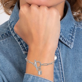 Stainless steel padlock bracelet SC Crystal