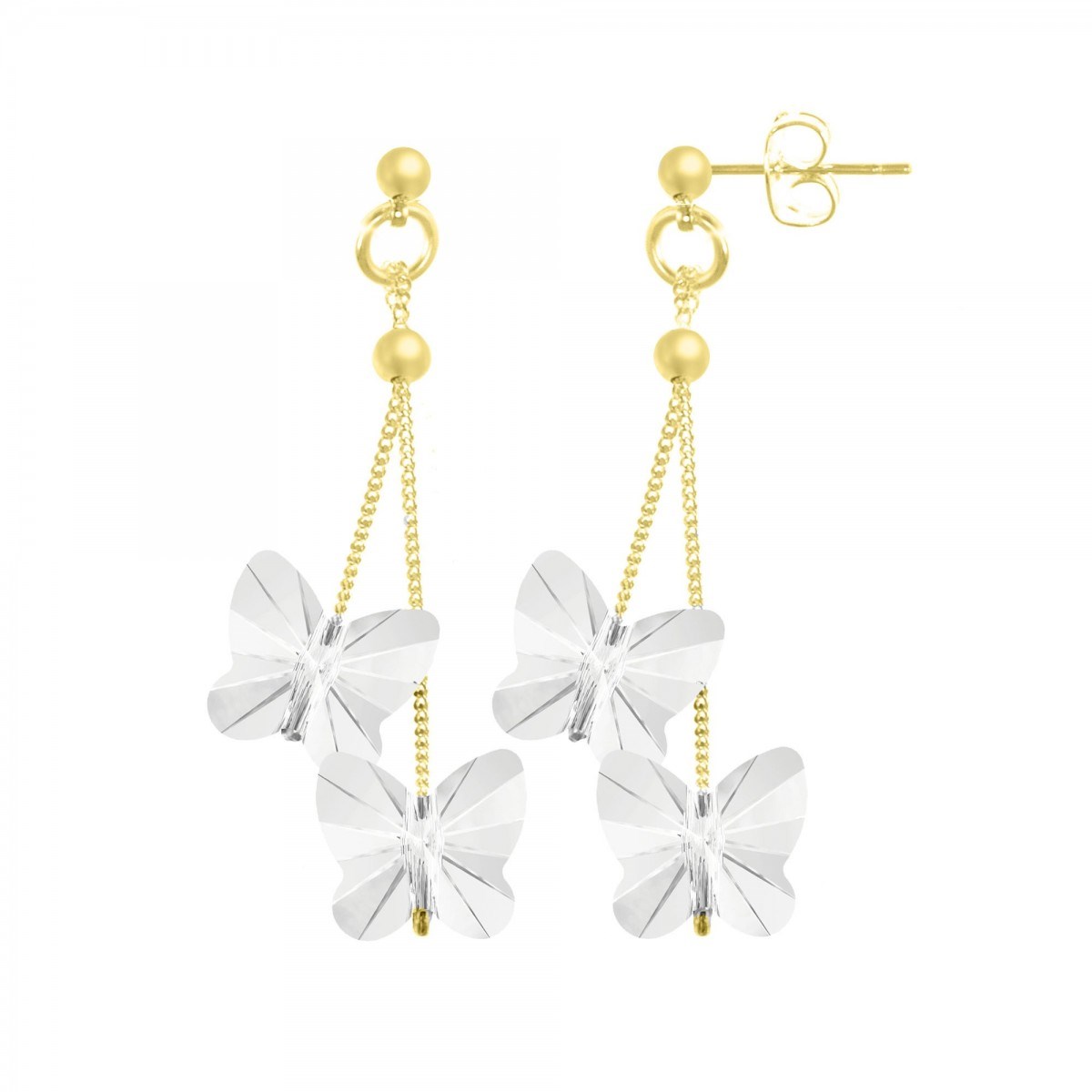 Boucles d'oreilles papillons ornées de cristaux scintillants par SC Bohème