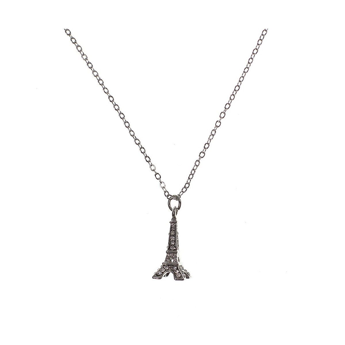 Collier fin Tour Eiffel strass