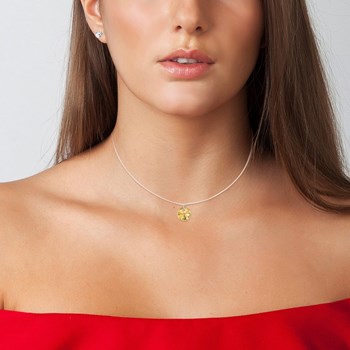 Collier nylon SC Crystal orné de Cristaux scintillants et ses boucles d'oreilles