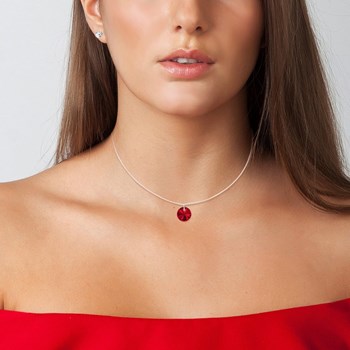 Collier nylon SC Crystal orné de Cristaux scintillants et ses boucles d'oreilles
