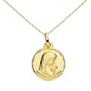 Collier - Médaille Or 18 Carats 750/1000 Vierge à l'Enfant - Chaîne Dorée - Gravure Offerte - vue V1