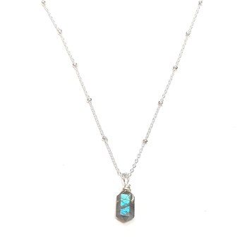 Collier Pendule Labradorite Argent 925