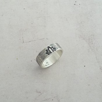 Bague Ethnique Fleur De Lotus Argent 925