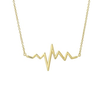 Heart rate electrocardiogram necklace Gold-plated 750 3 microns