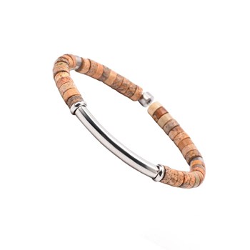 Bracelet Perles Heishi Jaspe Paysage Barre