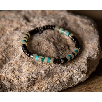 Bracelet Perles Heishi Turquoise Jaspe Vert Coconut