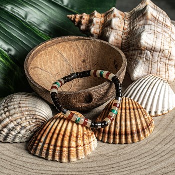 Bracelet Perles Heishi Jaspe Vert Impérial Agate Rouge Coconut Jaspe Jaune Clair