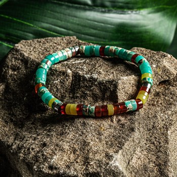 Bracelet Perles Heishi Jaspe Citron Agate Rouge Jaspe Impérial Vert Clair