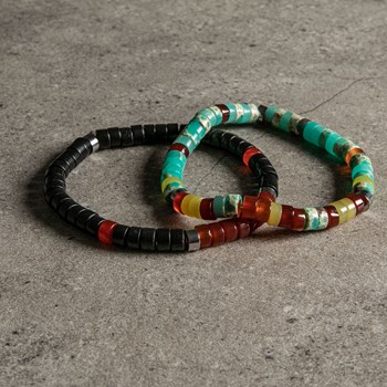 Bracelet Perles Heishi Jaspe Citron Agate Rouge Jaspe Impérial Vert Clair