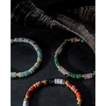 Bracelet Perles Heishi Turquoise Africaine Quartz Rose