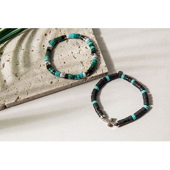 Bracelet Perles Heishi Turquoise Jaspe Vert