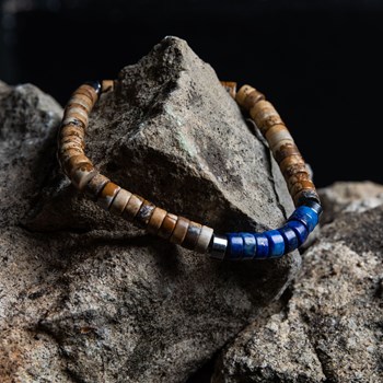 Bracelet Perles Heishi Lapis Lazuli Et Jaspe Paysage