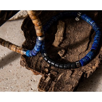Bracelet Perles Heishi Lapis Lazuli Et Jaspe Paysage