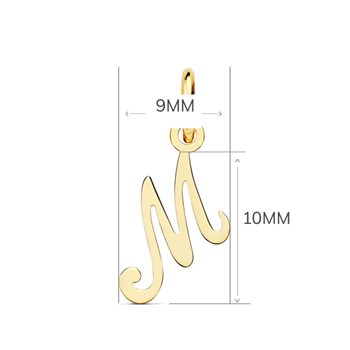 Collier - Pendentif Lettre 'M' Or 750/1000 - Chaine Dorée