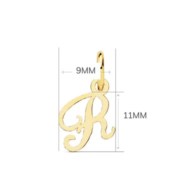 Collier - Pendentif Lettre 'R' Or 750/1000 - Chaine Dorée