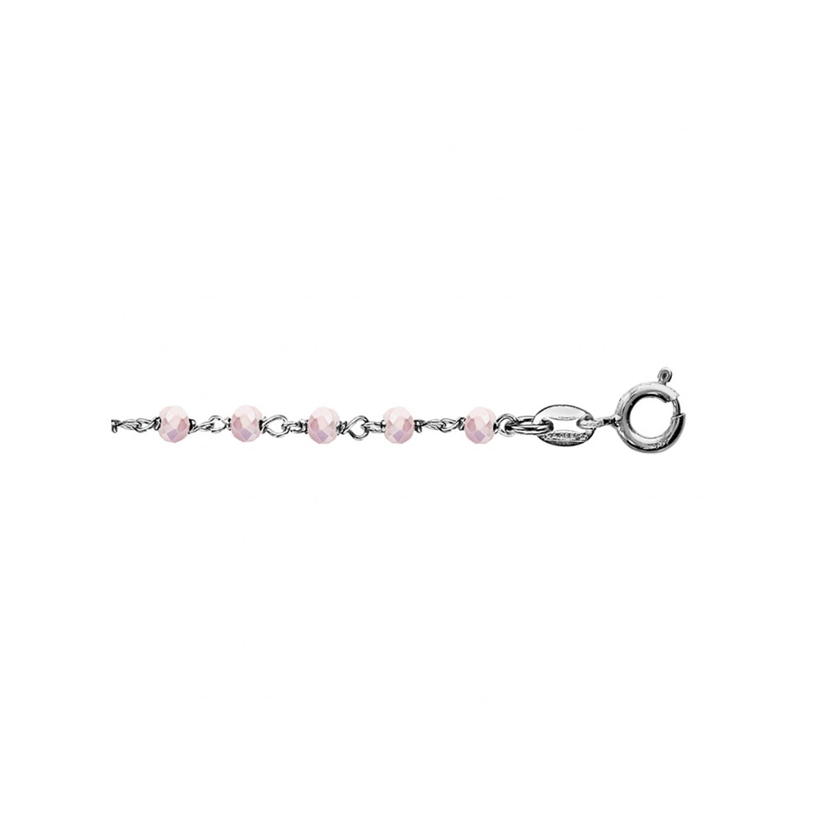 Bracelet Argent - Boules facettes roses