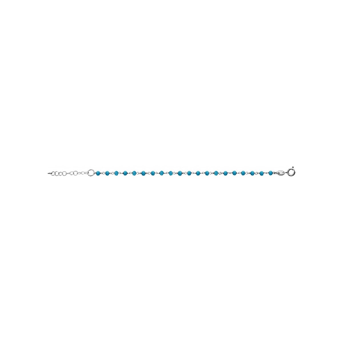 Bracelet Argent - Boules facettes turquoises - vue 2