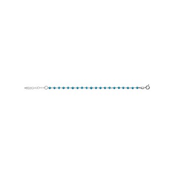 Bracelet Argent - Boules facettes turquoises