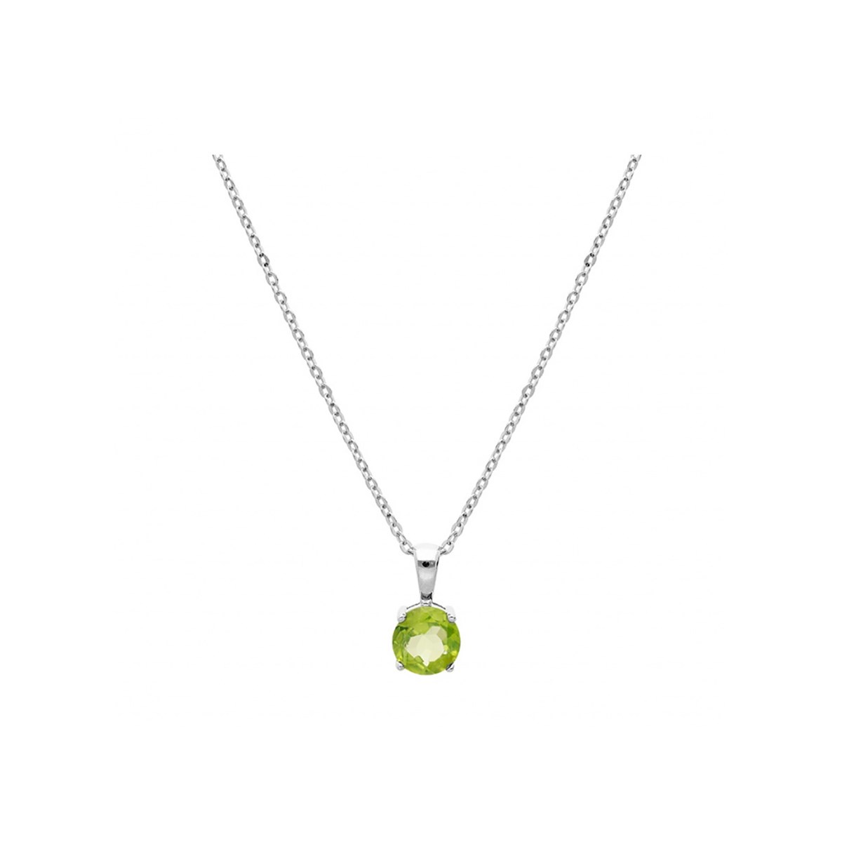 Collier Argent - Péridot Véritable - vue 2