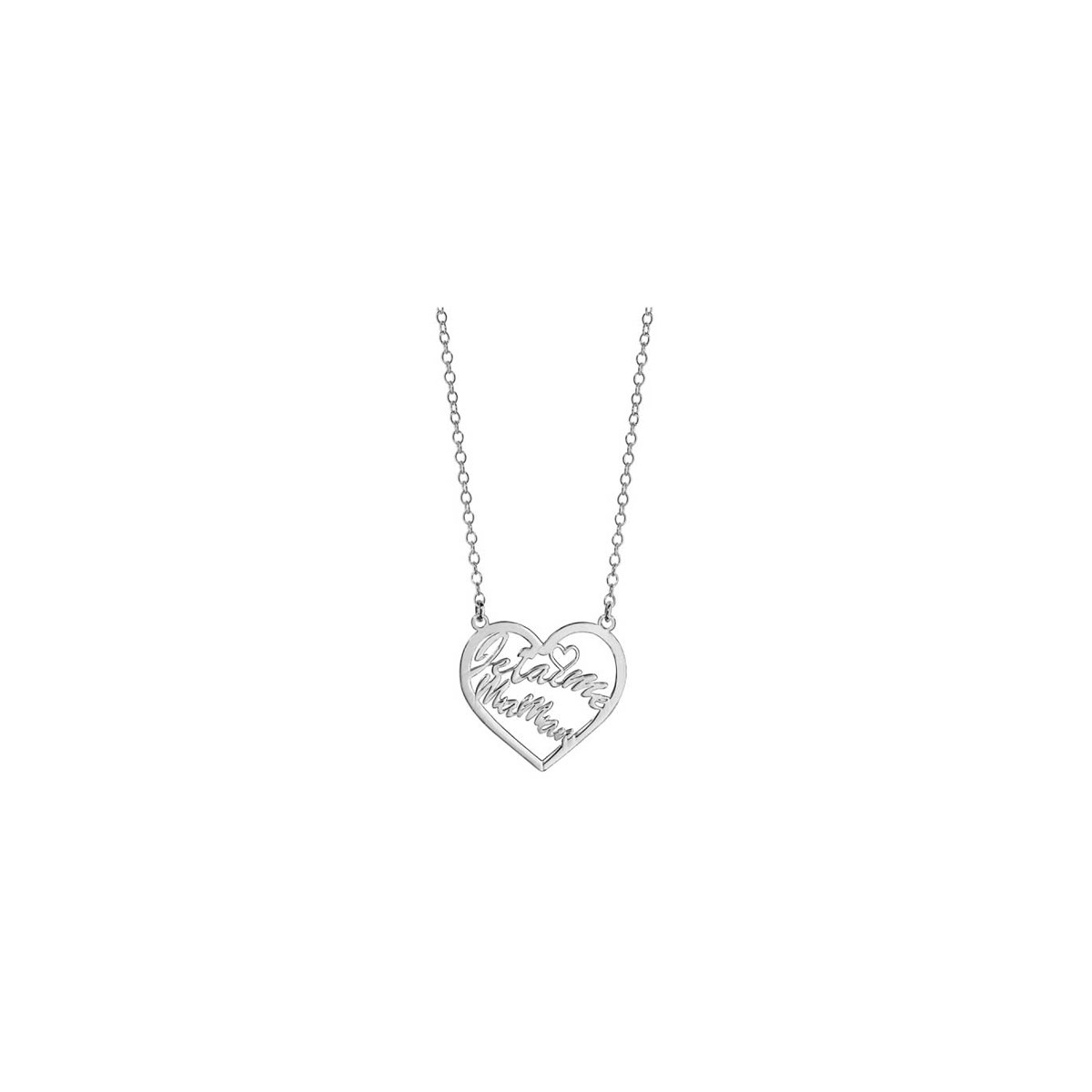 Collier Coeur je t'aime - Argent - vue 2