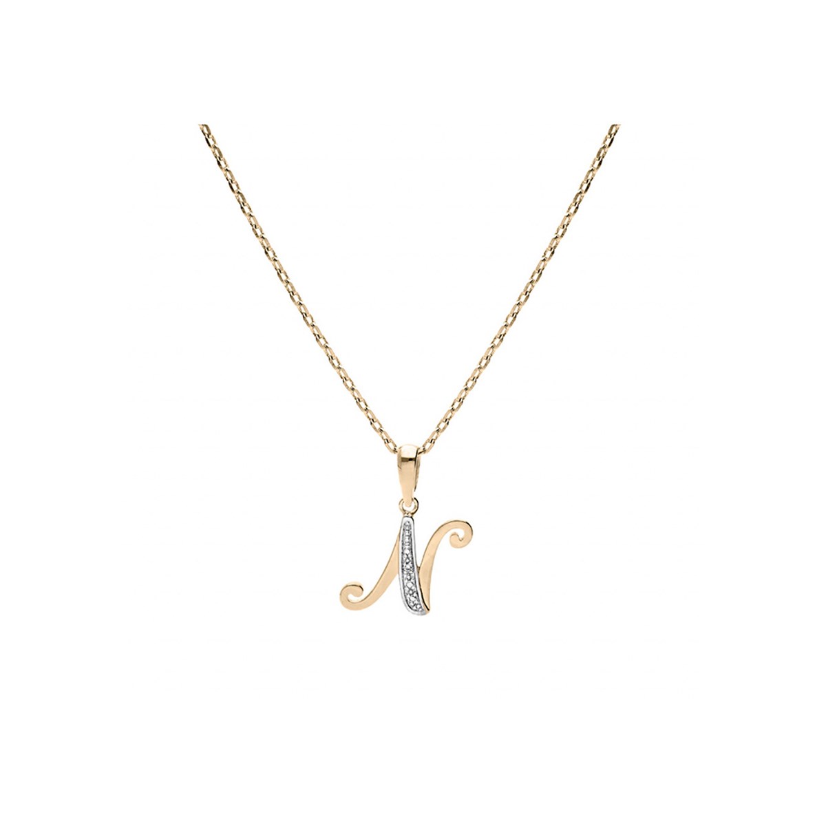 Collier Initiale Plaqué or - Lettre N