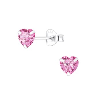 Boucles d'oreilles Coeur en argent 925 avec oxyde de zirconium