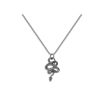 Coiled snake necklace - Steel