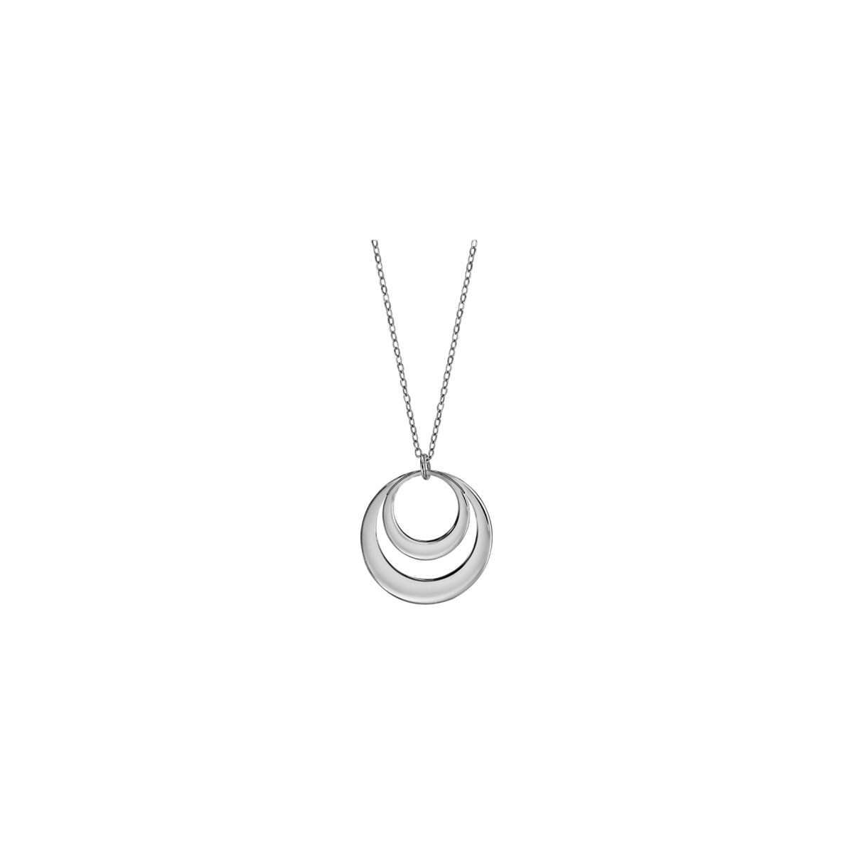 Collier Argents - 2 Cercles  Personnalisable - vue 2