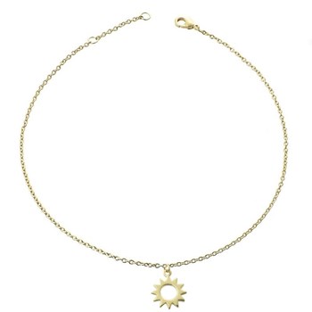 Gold-plated 750 3 microns openwork sunburst anklet chain