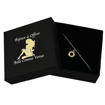 Gold-plated 750 3 microns openwork sunburst anklet chain