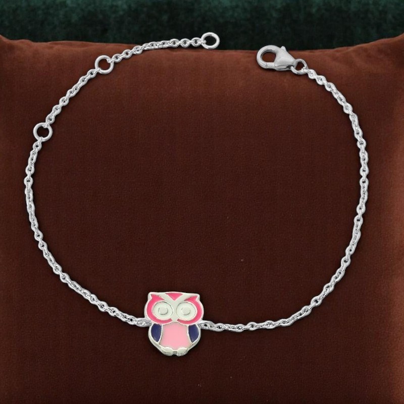 Bracelet hibou émail coloré Argent 925 Rhodié - vue 4