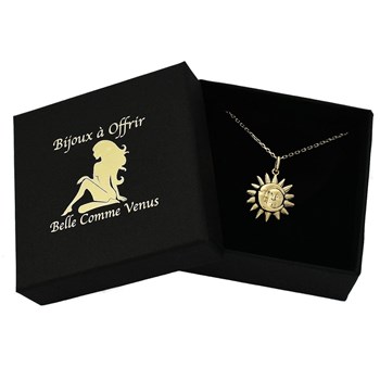 Necklace sun and moon united Gold plated 750 3 microns