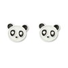 Boucles d'oreilles panda émail coloré Argent 925 Rhodié - vue V1