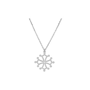 Collier Croix Occitane - Grand modèle  Argent