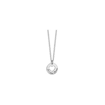 Collier Argent - Coeur ajouré je t'aime