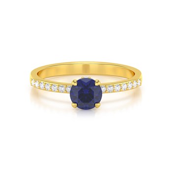 Bague ADEN Or 585 Jaune Saphir et diamants 2.4grs