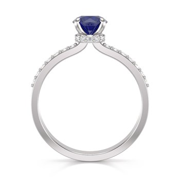 Bague ADEN Or 585 Blanc Saphir et diamants 2.4grs