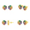 Boucles d'oreilles ADEN Or 585 Jaune Multi-Pierres précieuses et Diamant 2.74grs - vue V2