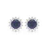 Boucles d'oreilles ADEN Or 585 Blanc Saphir et Diamant 2.61grs - vue V1