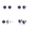 Boucles d'oreilles ADEN Or 585 Blanc Saphir et Diamant 2.61grs - vue V2