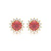 Boucles d'oreilles ADEN Or 585 Jaune Rubis et Diamant 2.61grs - vue V1