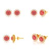 Boucles d'oreilles ADEN Or 585 Jaune Rubis et Diamant 2.61grs - vue V2