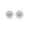 Boucles d'oreilles ADEN Or 585 Jaune Aigue-Marine et Diamant 2.61grs - vue V1