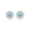 Boucles d'oreilles ADEN Or 585 Blanc Aigue-Marine et Diamant 2.61grs - vue V1