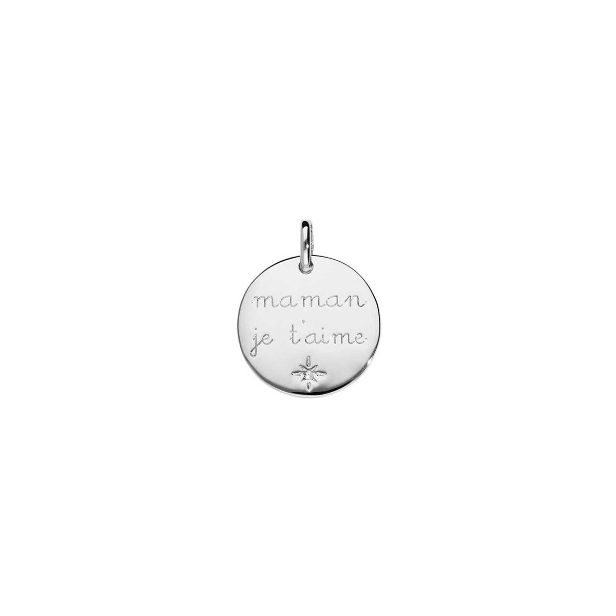 Pendentif Argent - Maman je t'aime