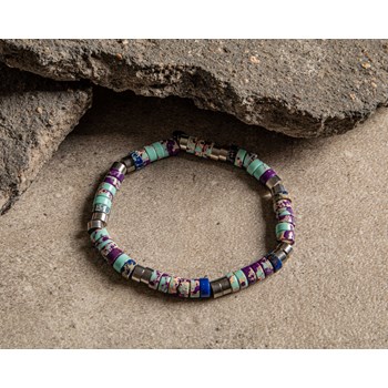 Bracelet Perles Heishi Jaspe Pourpre Impérial