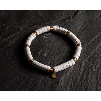 Bracelet Perles Heishi Turquoise Blanche